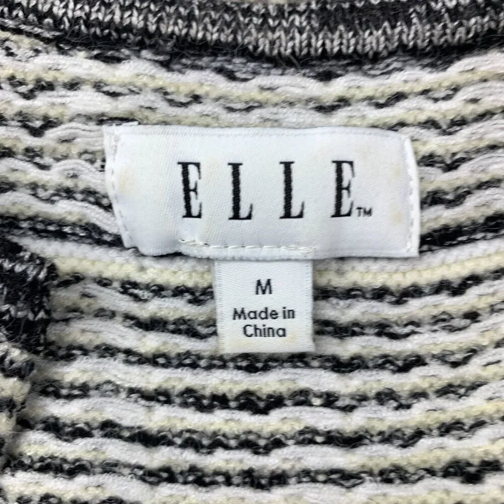 ELLE Boucle Knit Open Jacket Women's Medium Light Butter Yellow Multi - Picture 5 of 9
